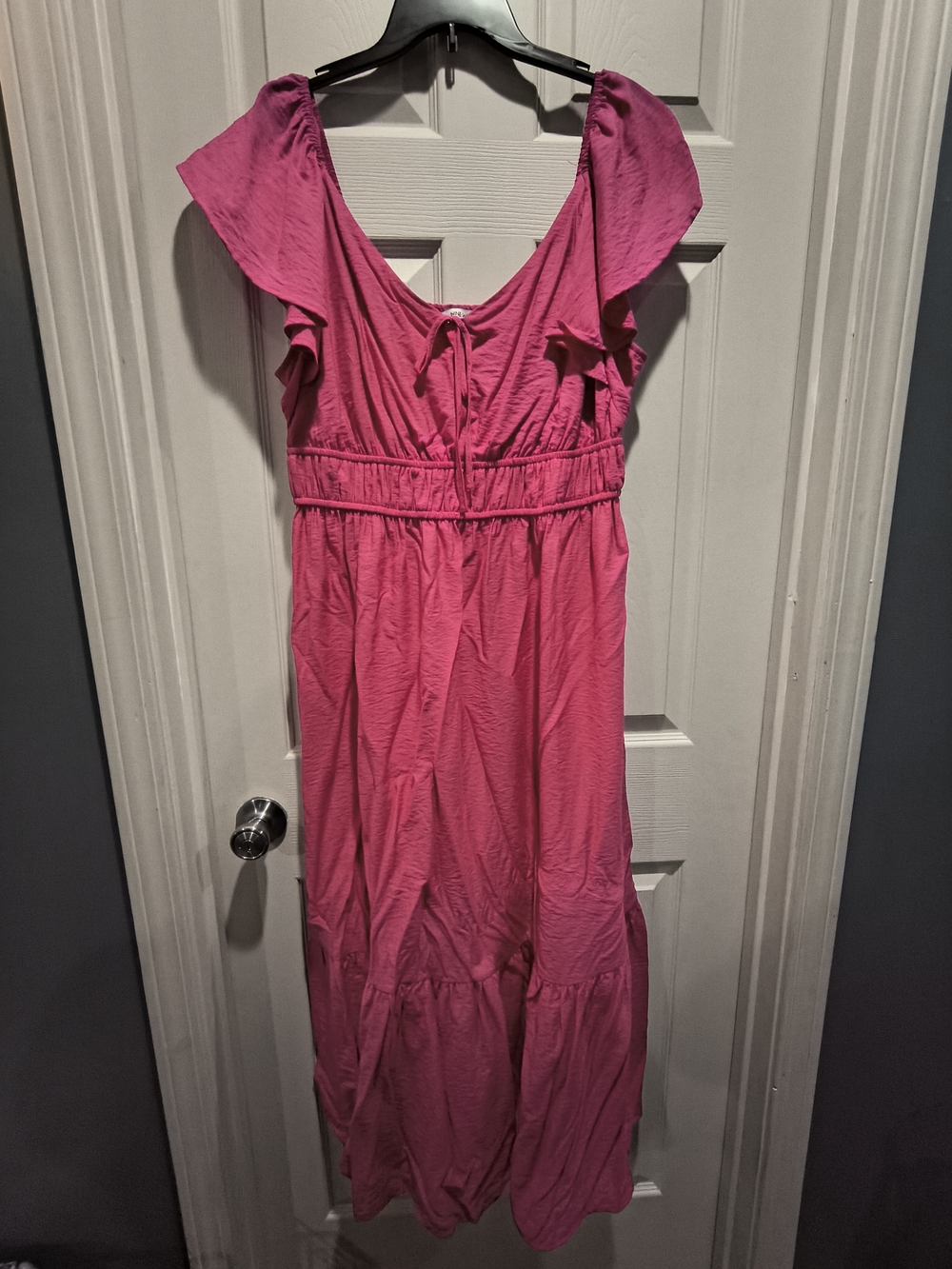 Nine West Hot Pink Tie-Front Maxi Dress